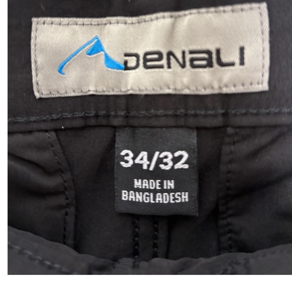 Denali black zip off convertible cargo pants shorts belted 34 32 nwot - Picture 3 of 6